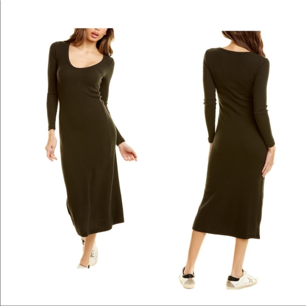 Standard James perse Scoop neck Dress half Sleeve hunter